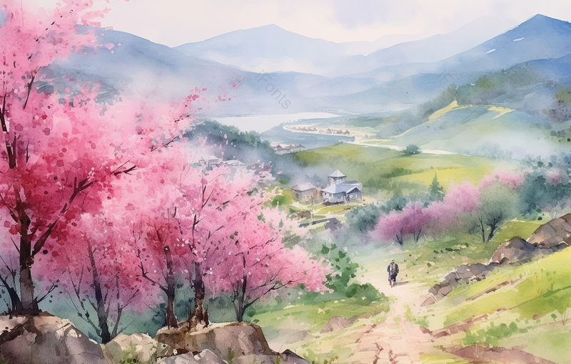 江南的春天水墨画,插画/手绘图,插画/手绘图库,插画/手绘图下载,插画/手绘